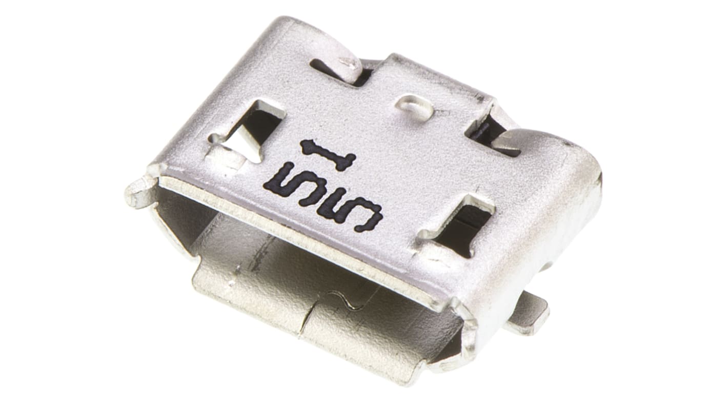 Molex Right Angle, SMT, Socket Type Micro B 2.0 USB Connector