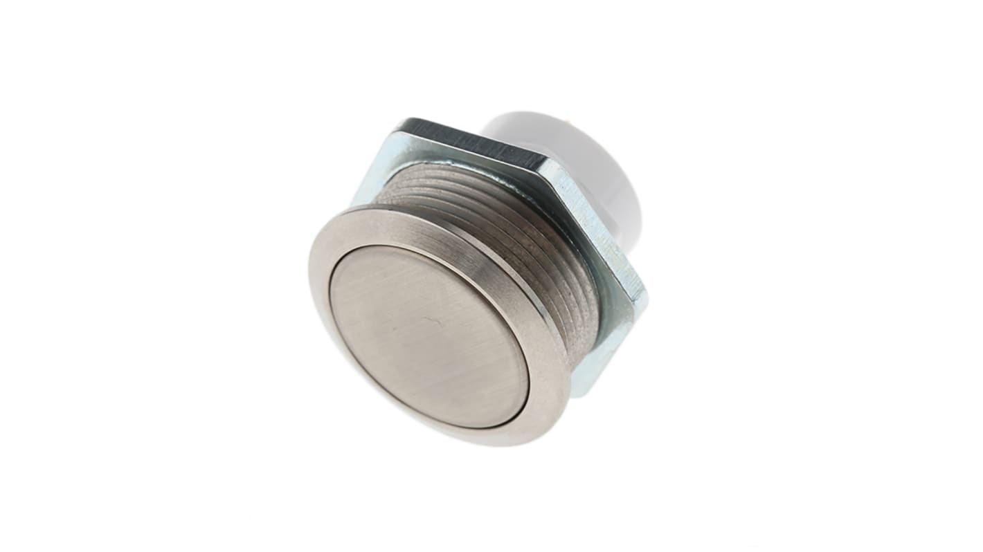 ITW Switches 48M Series Push Button Switch, Momentary, Panel Mount, 19.43mm Cutout, SPST, Clear LED, 48V dc, IP67