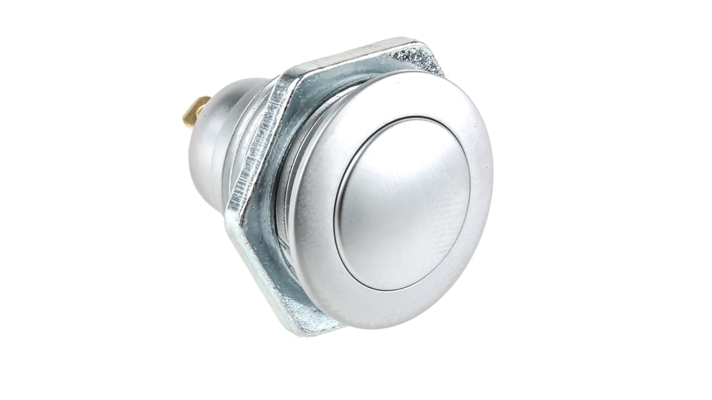 ITW Switches 57M Series Push Button Switch, Momentary, Panel Mount, 16.1mm Cutout, SPST, Clear LED, 48V dc, IP67