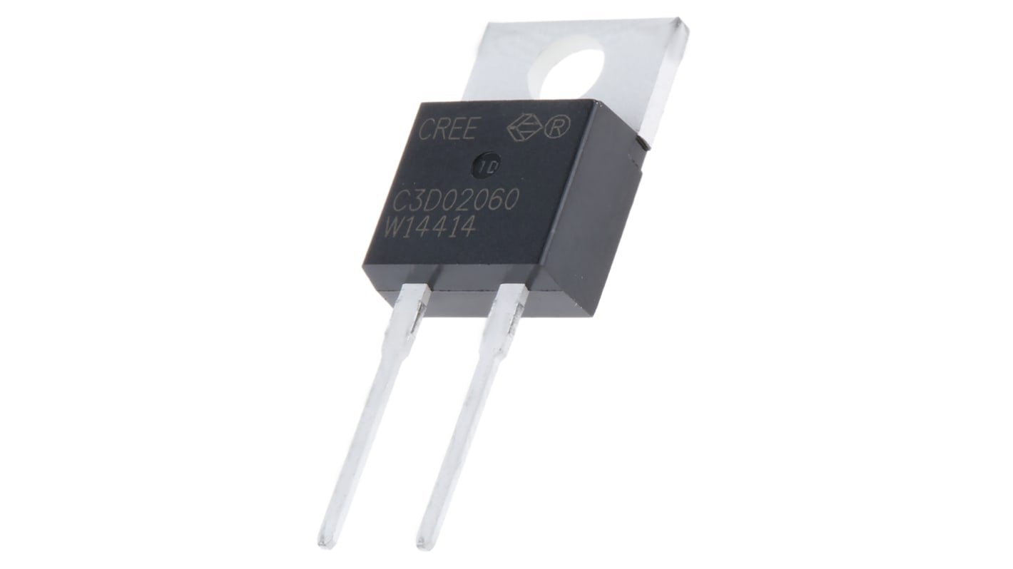 Wolfspeed 600V 2A, SiC Schottky Diode, 2-Pin TO-220 C3D02060A