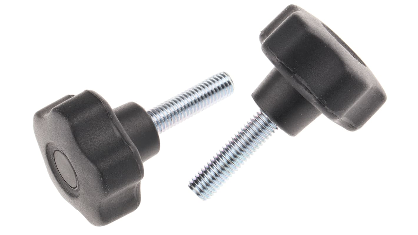 RS PRO Feststellschraube M8 Ø 8mm x 30mm Drehknopf, mit Gewindebolzen Ø 40mm