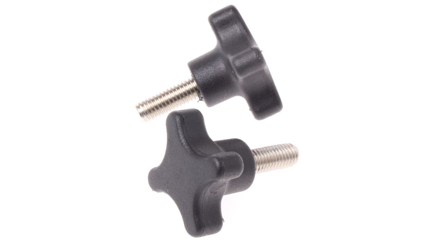 RS PRO Feststellschraube M8 Ø 8mm x 20mm 4-Zacken, mit Gewindebolzen Ø 40mm