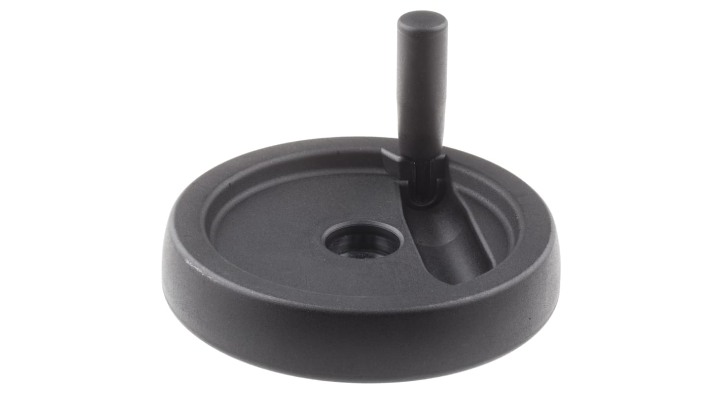 RS PRO Black Thermoplastic Hand Wheel, 150mm diameter