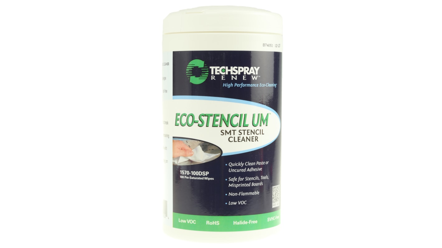 Techspray ECO-STENCIL UM 100 Wipes Pot