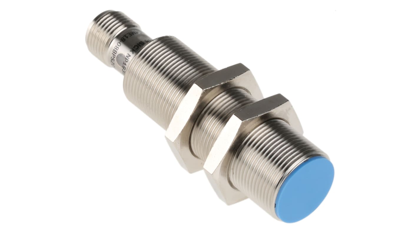 SICK Inductive Threaded Barrel Proximity Sensor, M18, 8 mm Detection, PNP NO, 10 → 30 V dc