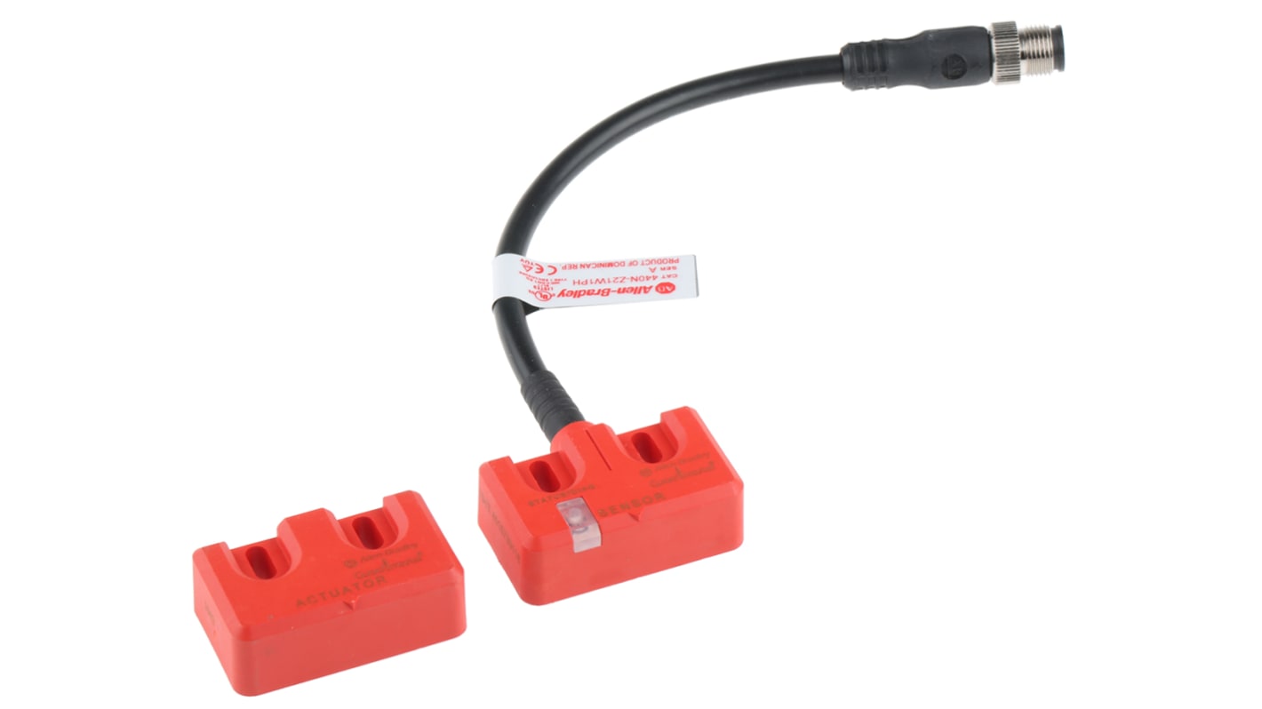 Allen Bradley Guardmaster 非接触式安全开关, 磁性执行器, 2常闭安全触点, M12连接, IP69K, 440N系列