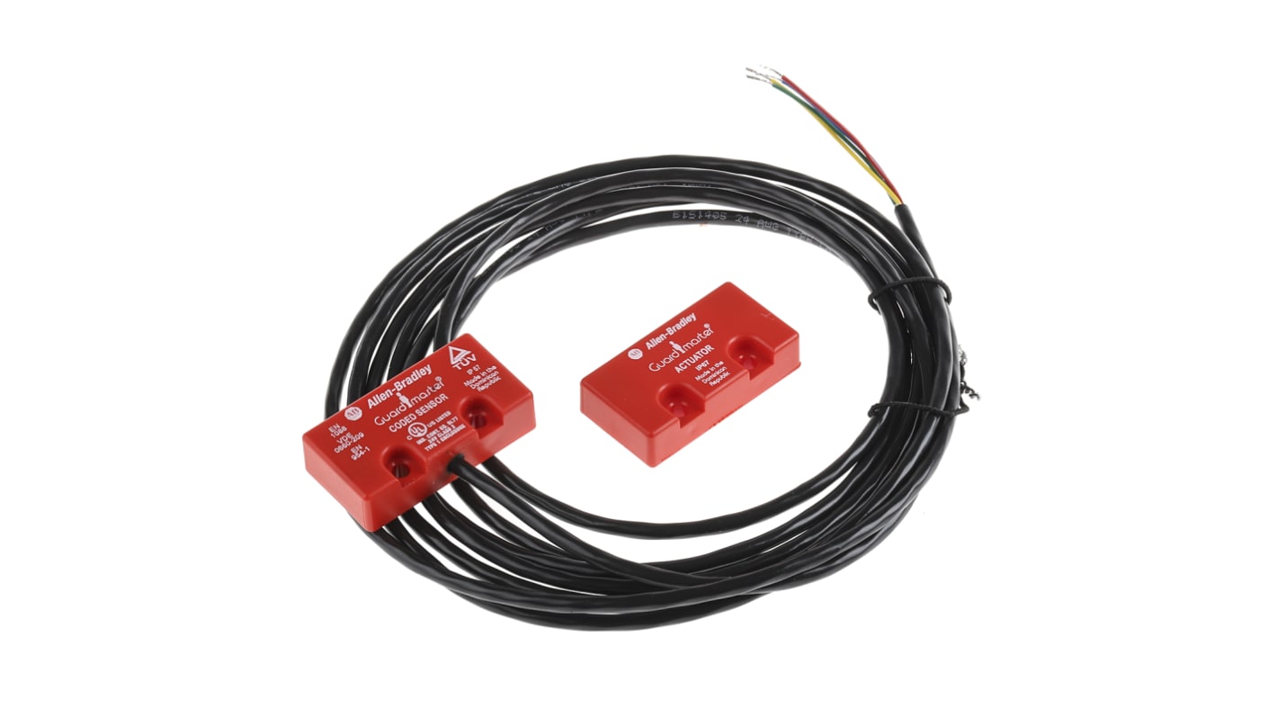 Allen Bradley Guardmaster 非接触式安全开关, 编码执行器, 2常闭安全触点, 3m 电缆连接, IP67, 440N系列