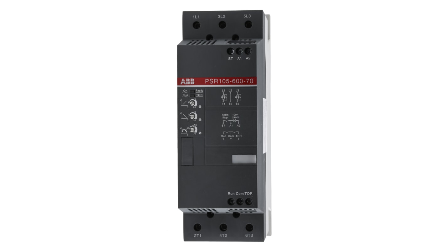 ABB Soft Starter, Soft Start, 55 kW, 600 V ac, 3 Phase, IP10, IP20