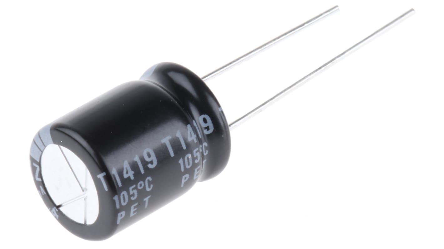 Rubycon ZLH, THT Aluminium-Elektrolyt Kondensator 470μF ±20% / 25V dc, Ø 10mm x 12.5mm, bis 105°C