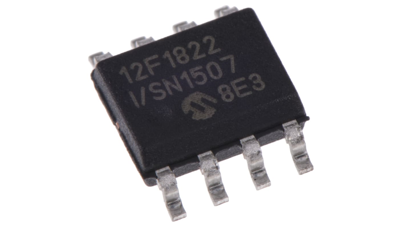 Microcontrolador Microchip PIC12F1822-I/SN, núcleo PIC de 8bit, RAM 128 B, 32MHZ, SOIC N de 8 pines