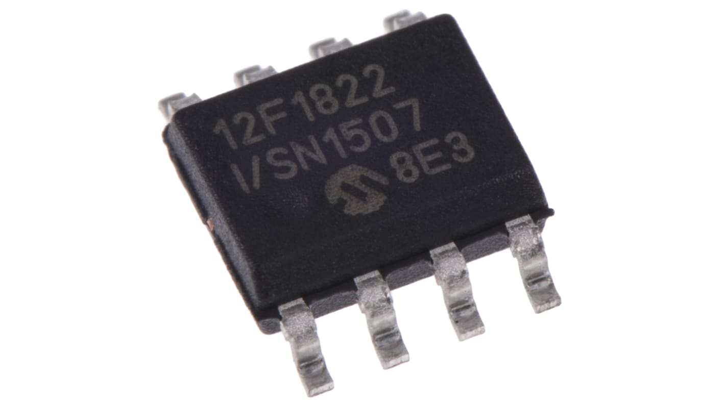 Microchip, 8bit PIC, PIC12 Microcontroller, 32MHz, 256 B, 2K x 14 words Flash, 8-Pin SOIC