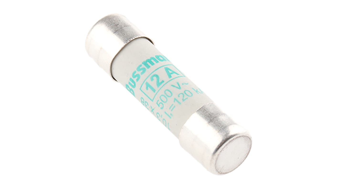 Eaton 12A Ceramic Cartridge Fuse, 10 x 38mm