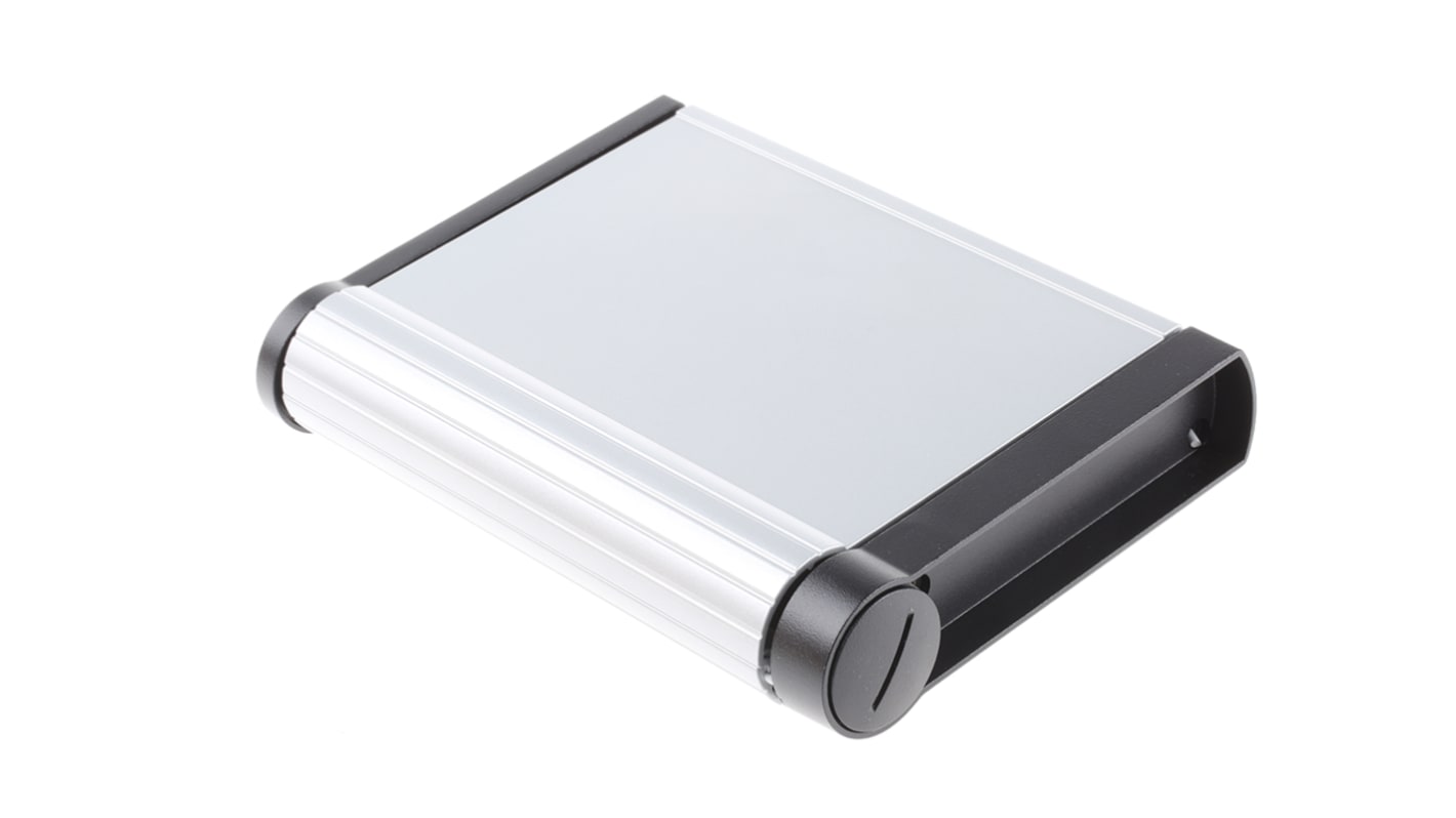 ROLEC mobilCASE Series Black, Silver Aluminium Handheld Enclosure, Integral Battery Compartment, Display Window, IP65,