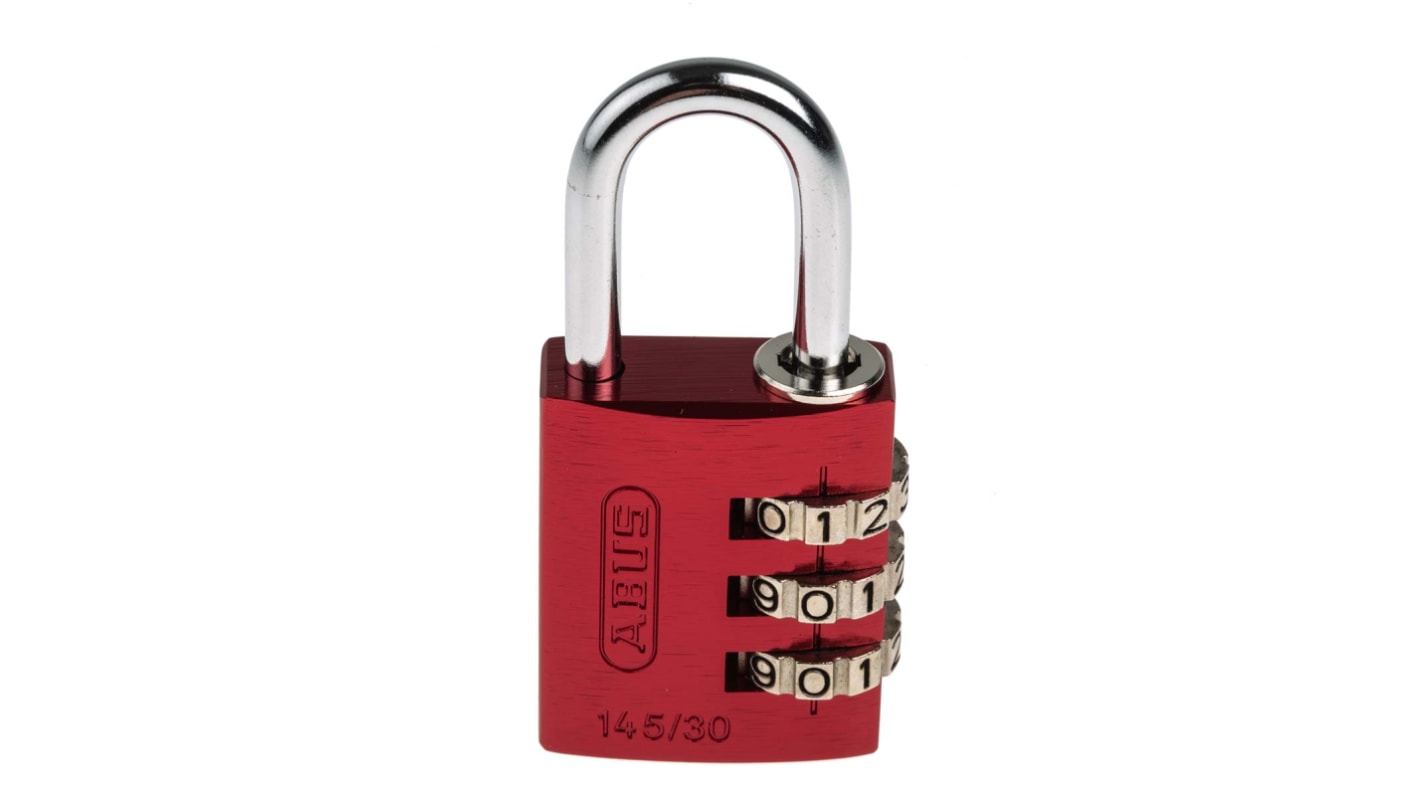 ABUS 145/30 Combination Weatherproof Aluminium, Steel Safety Padlock, 5mm Shackle, 30mm Body