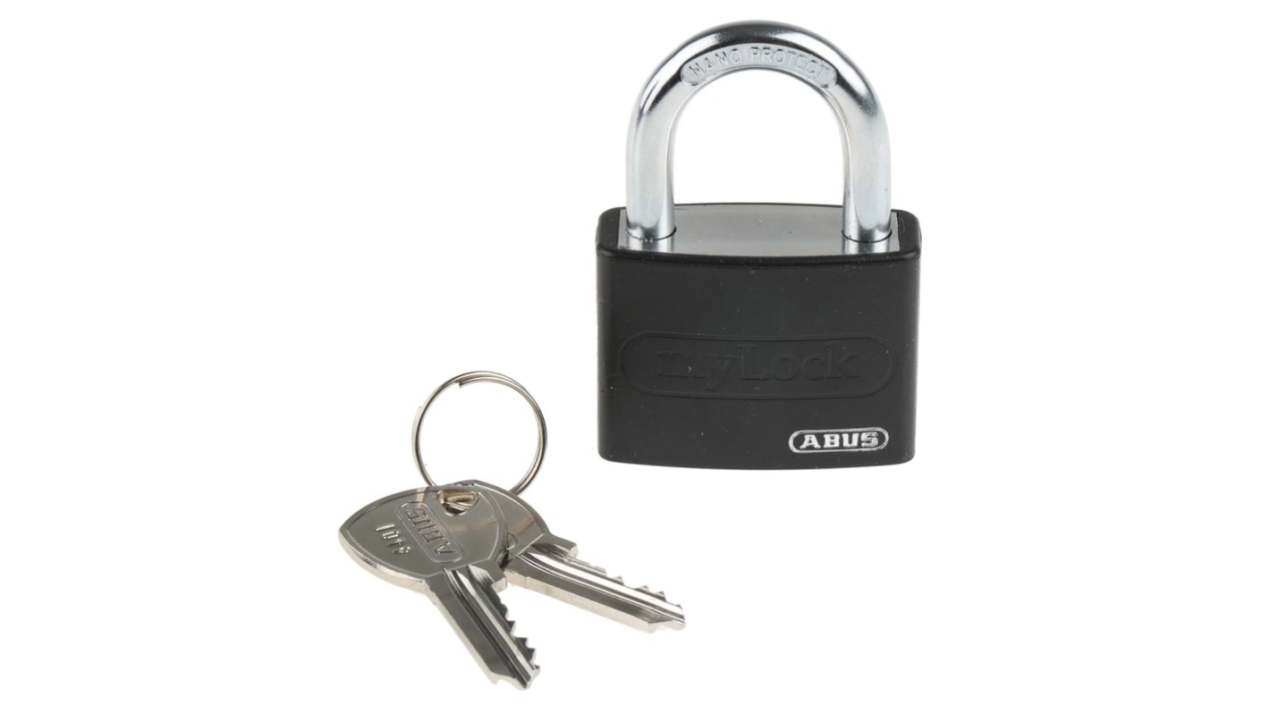 Kłódka bezpieczeństwa średnica szekli: 6.5mm ABUS z kluczem W budynkach, na zewnątrz aluminiowo-stalowa Czarny