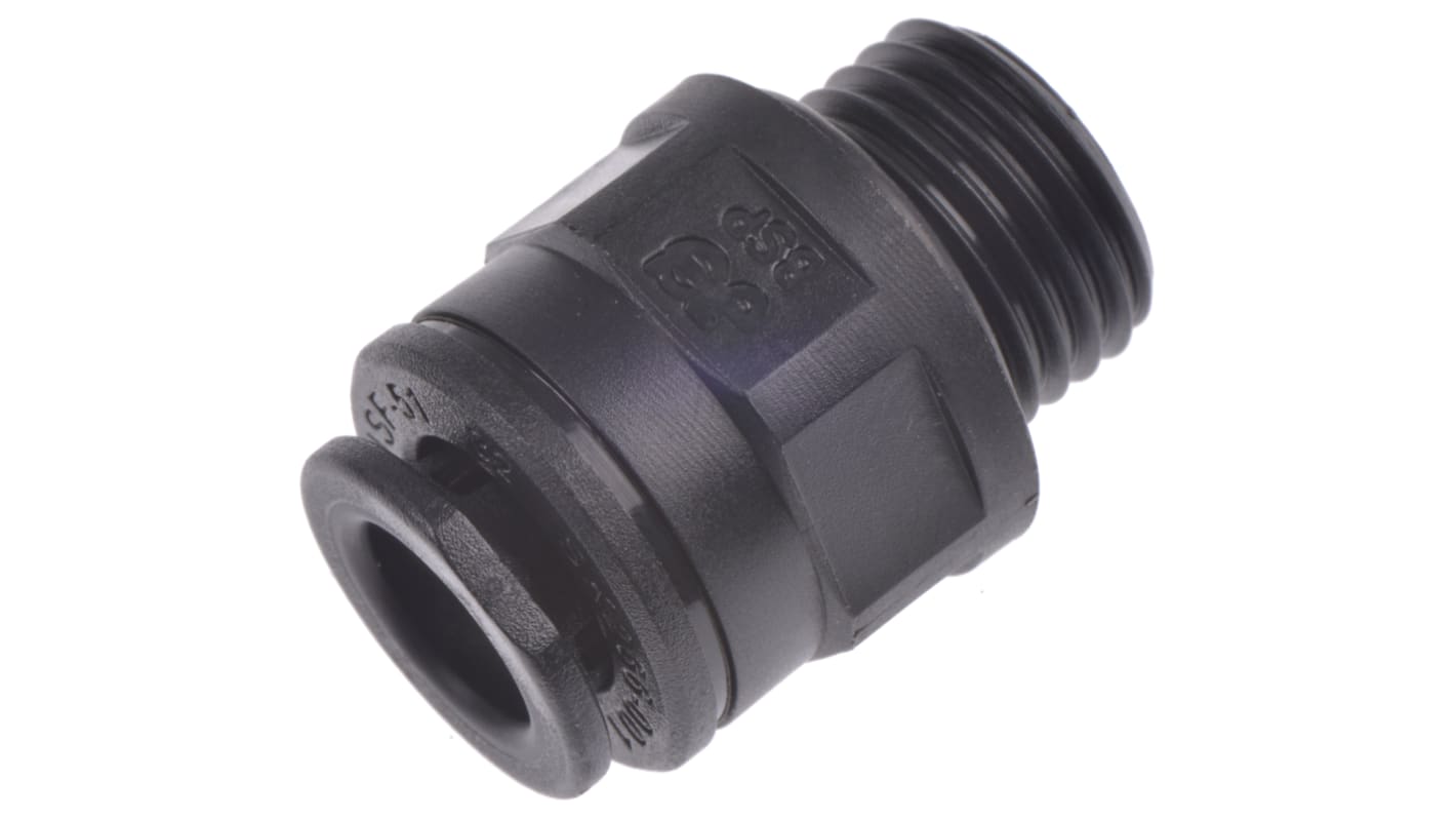 John Guest PM Series Straight Threaded Adaptor, G 1/4 Male to Push In 8 mm, Threaded-to-Tube Connection Style