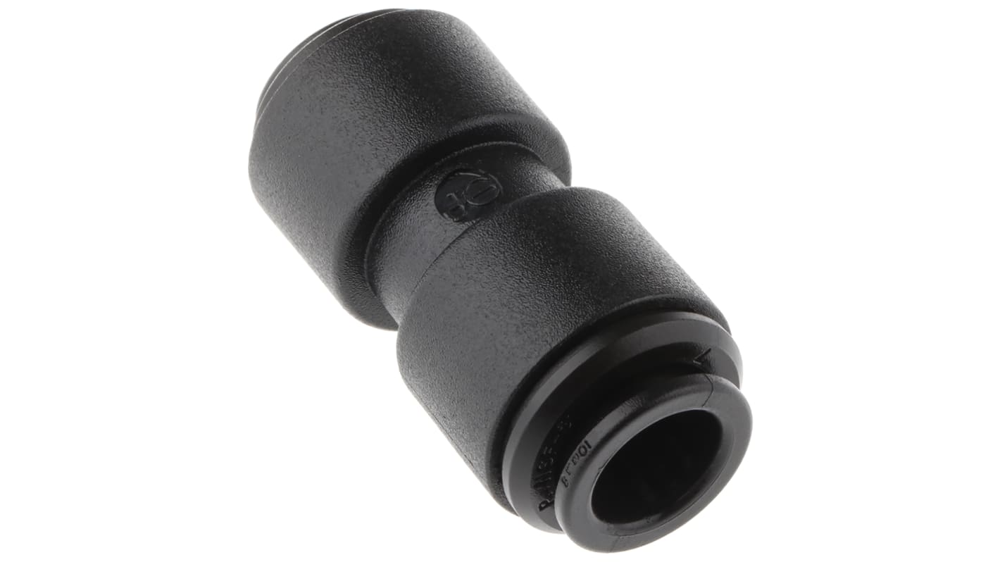 John Guest PM 10-mm-Steckanschluss x 8-mm-Steckanschluss Reduziernippel, Rohr-zu-Rohr, Acetalcopolymer, 10 bar