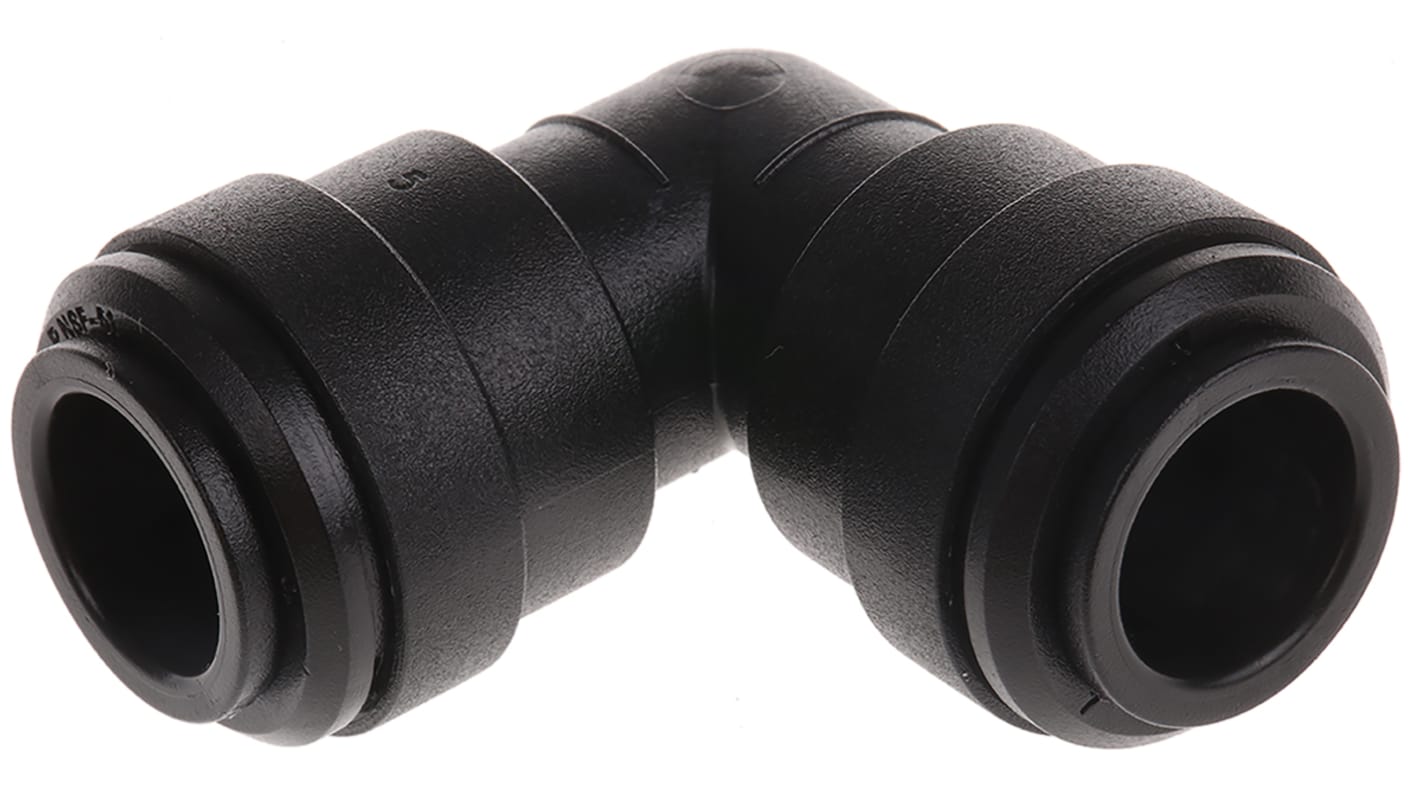 John Guest PM Series Elbow Tube-toTube Adaptor, Push In 12 mm to Push In 12 mm, Tube-to-Tube Connection Style