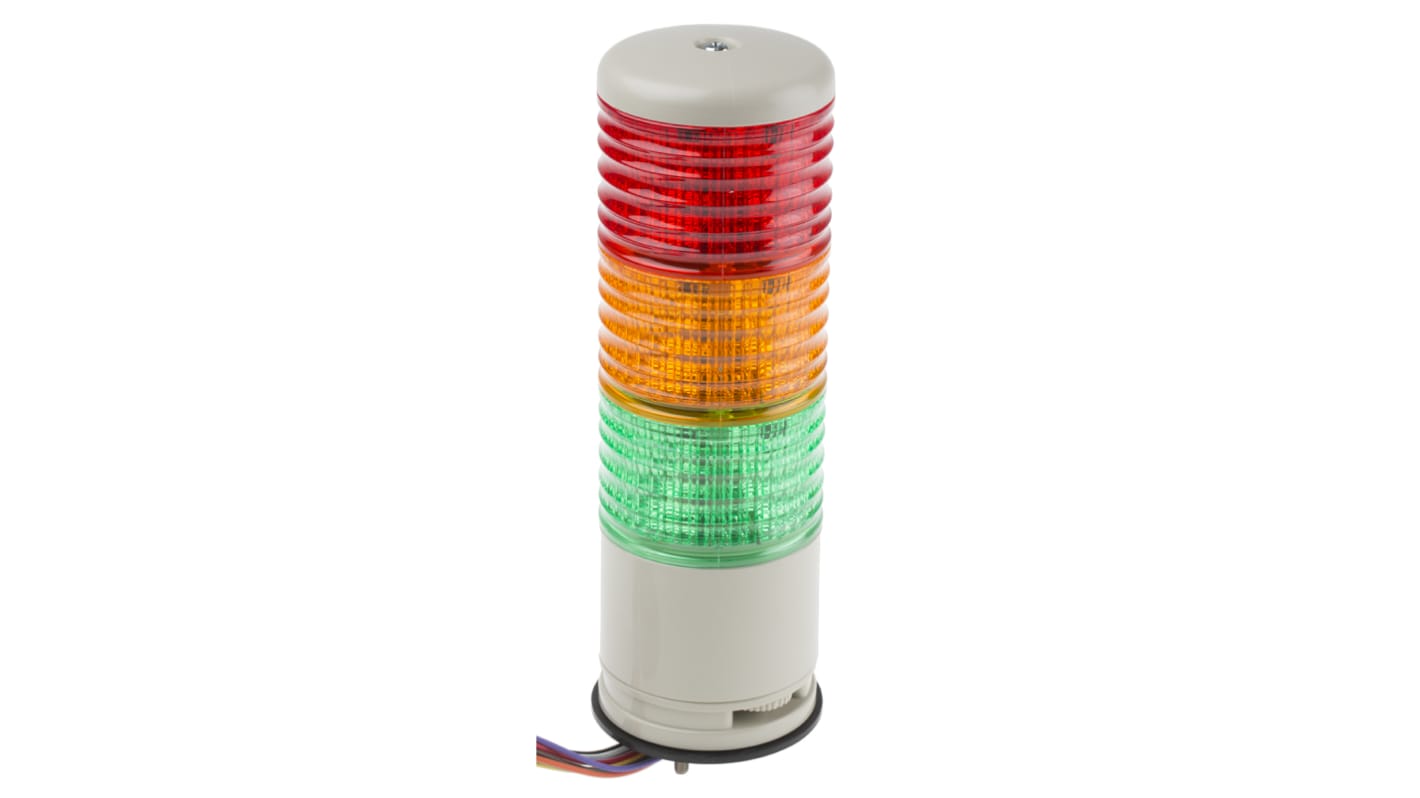 Schneider Electric Harmony XVC6 Series Red/Green/Amber Buzzer Signal Tower, 3 Lights, 24 V ac/dc, Surface Mount