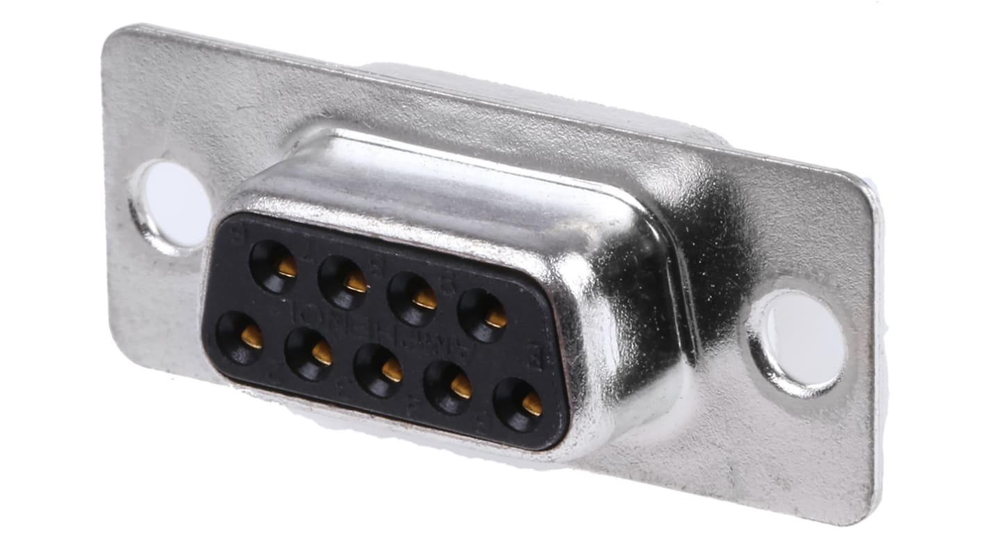 Amphenol Communications Solutions FCE17 9 Way Panel Mount D-sub Connector Socket, 2.74mm Pitch