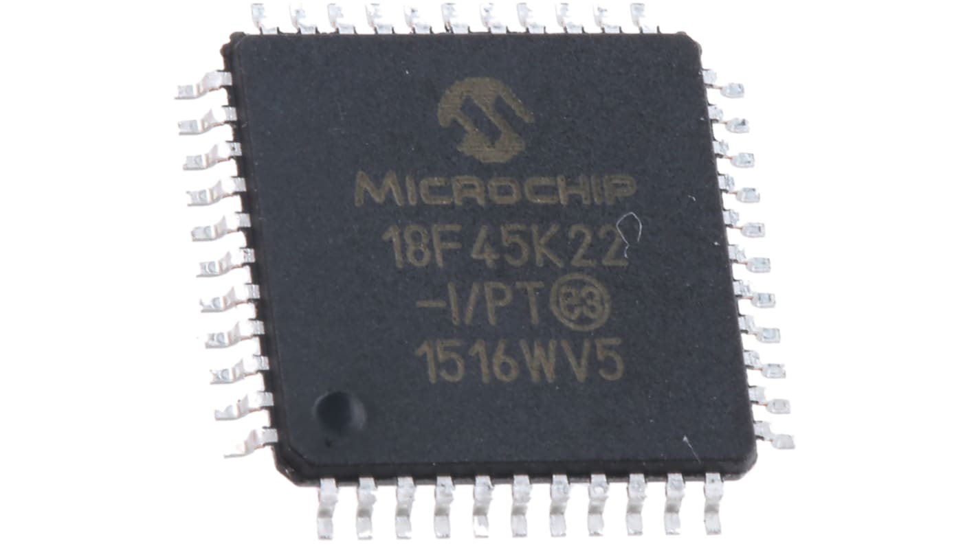 Microcontrollore Microchip, PIC, TQFP, PIC18F, 44 Pin, Montaggio superficiale, 8bit, 16MHz
