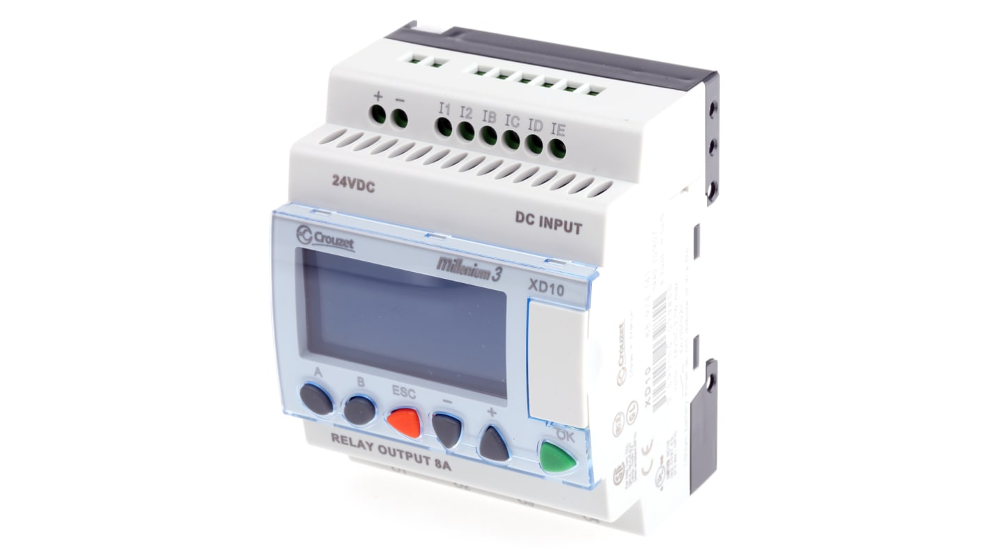 Crouzet Millenium 3 Series Logic Module, 24 V dc Supply, Relay Output, 6-Input, Analogue, Digital Input