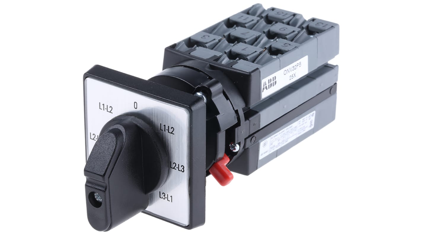 Interruttore camme rotante ABB 1SCA022549R7820 4P, 7 posizioni, 25 A, 400 V