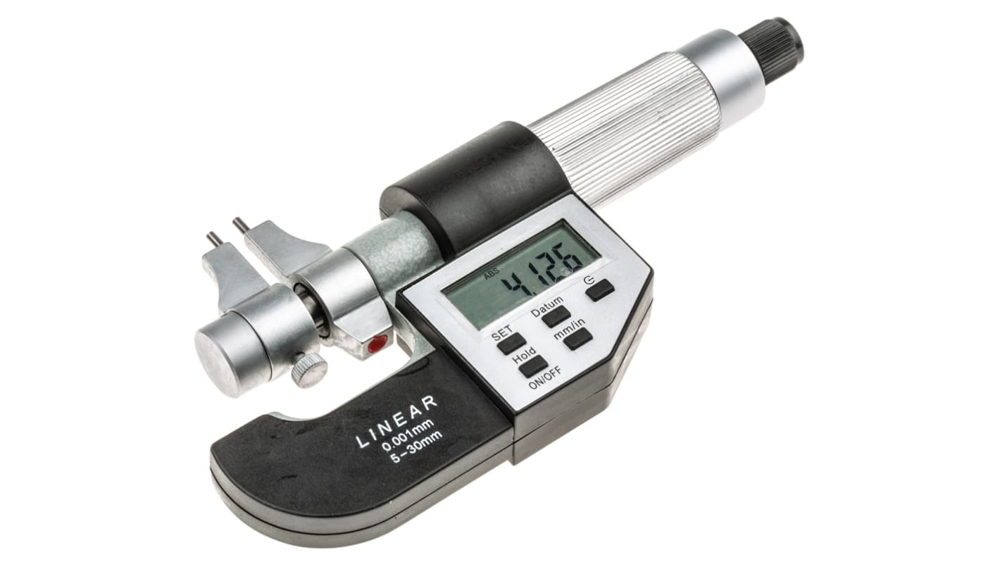 RS PRO Digital Mikrometer Innen-Messschraube  metrisch, zöllig, 5mm bis 30mm / ±0,003 mm