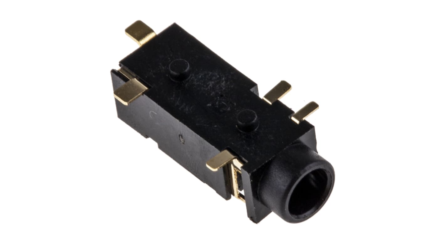 Switchcraft Jack Connector 3.5 mm Surface Mount Stereo Socket, 5Pole 3A