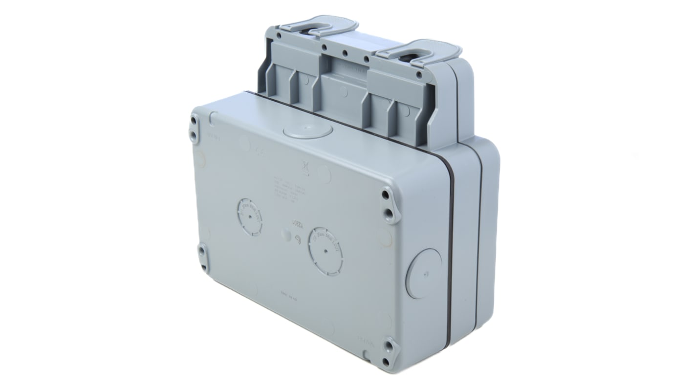 MK Electric Grey 2 Gang Plug Socket, 2 Poles, 13A, Type G - British, Outdoor Use