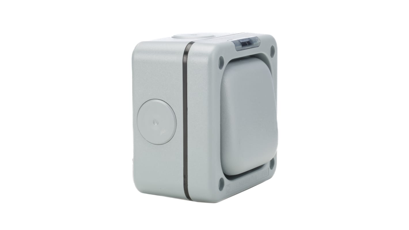 Interrruptor, Gris, Montaje Enrasado, IP65, MK Electric K56400GRY