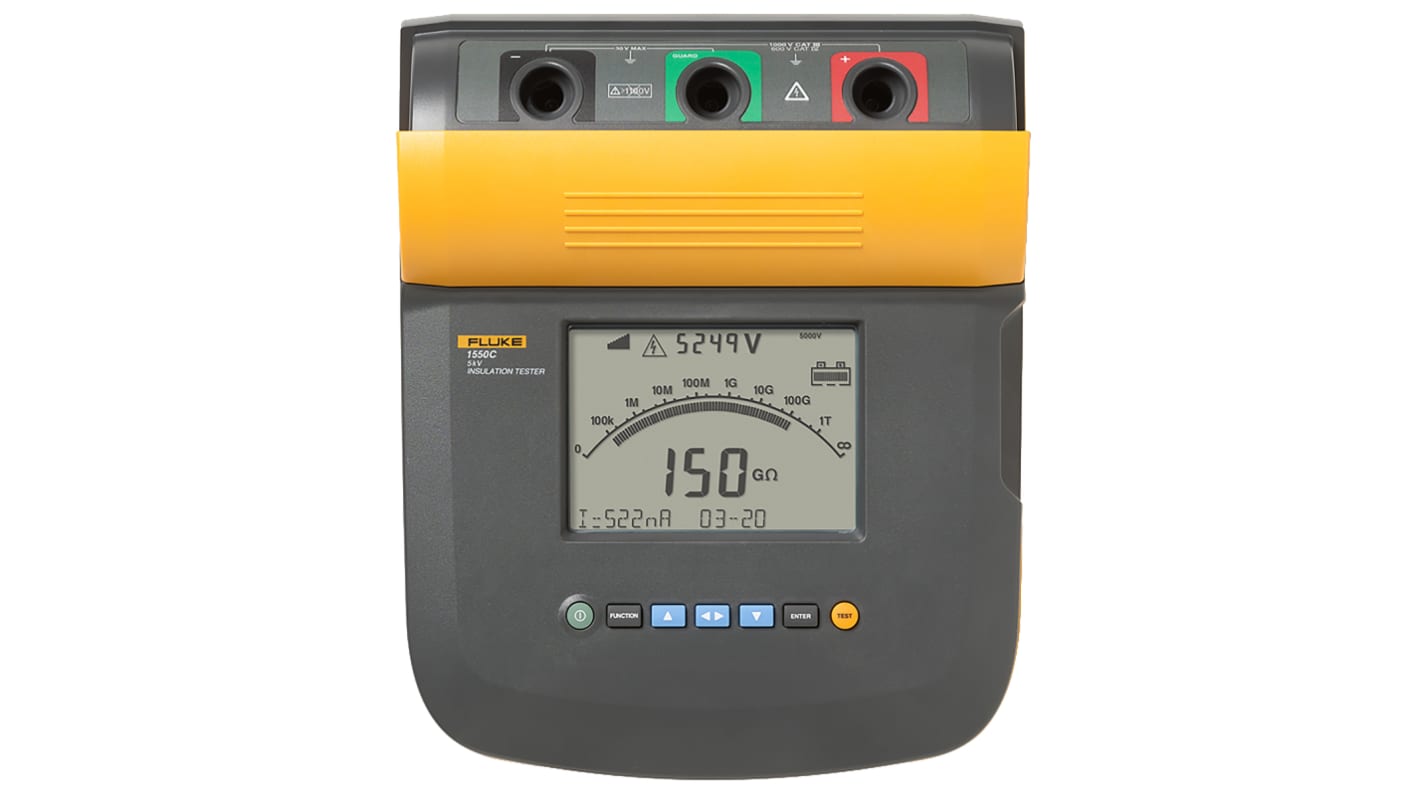 Fluke 1550C Isolationsprüfgerät, 1 nA → 2mA, 5000V / 1TΩ Isolationswiderstand Prüfgerät, DKD/DAkkS-kalibriert