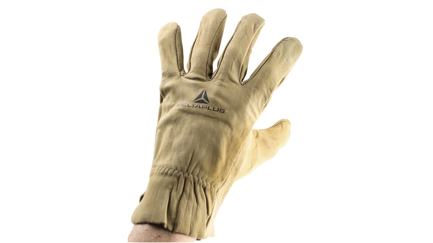 Delta Plus Tan Leather General Purpose Gloves, Size 10