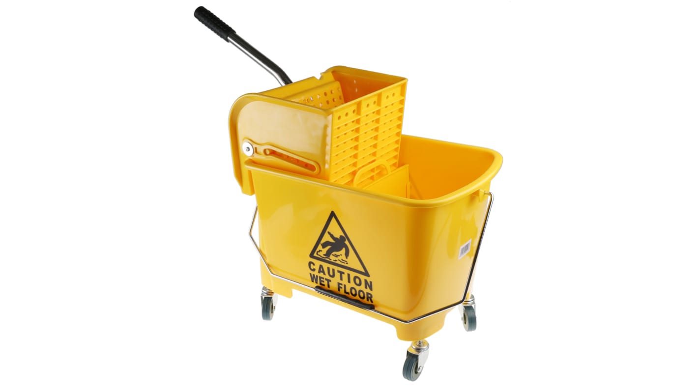 20L Plastic Yellow Mop Bucket With Handle