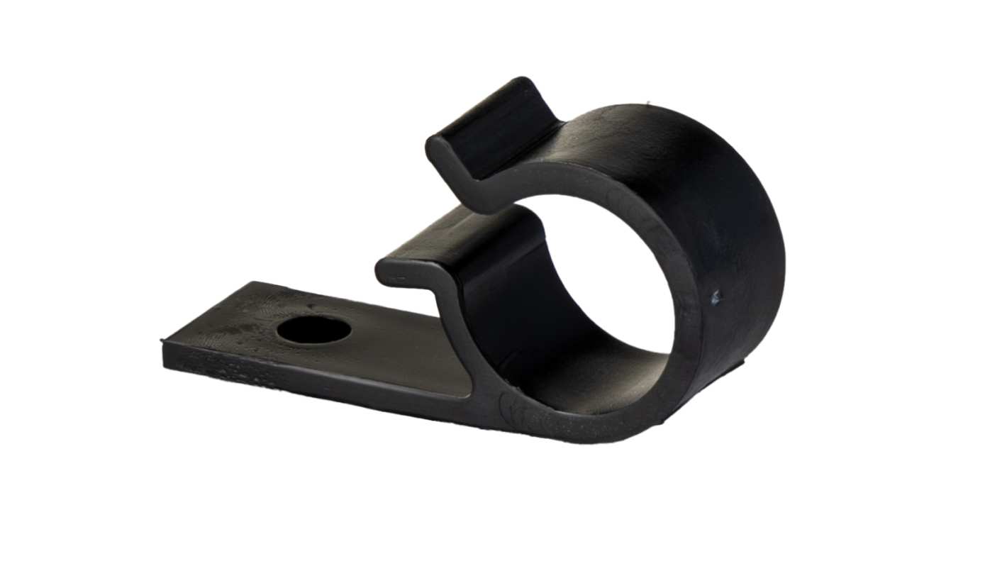 HellermannTyton Black Polyacetal D Clip, 20mm Max. Bundle