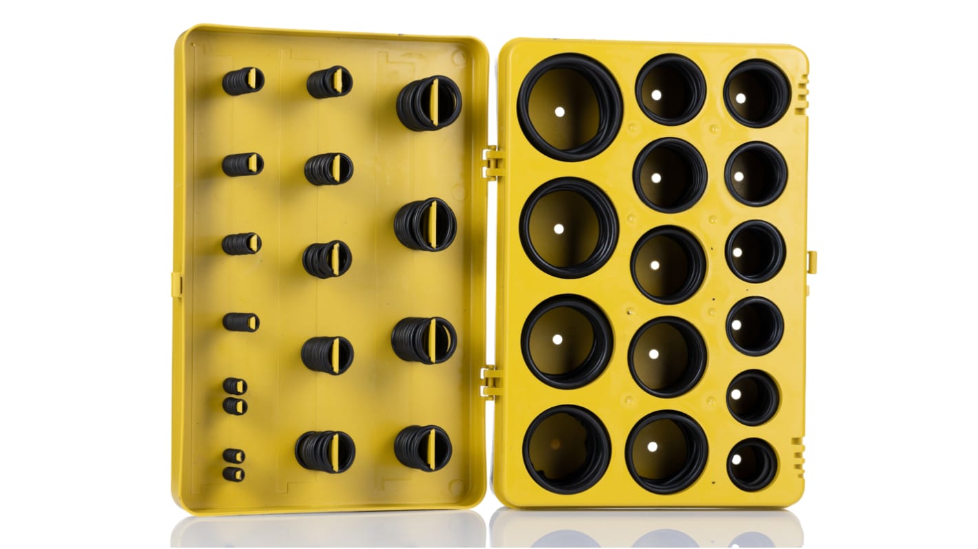 RS PRO FPM O-Ring-Satz, Dichtungsring ,Gummidichtung, 386 Stück