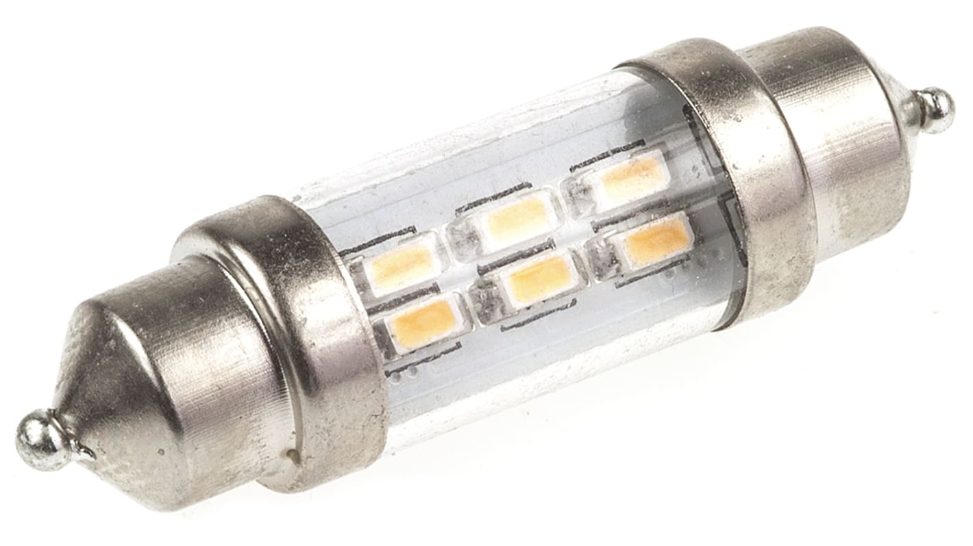 JKL Components LED汽车灯泡, 12 V, 暖白色, Φ10.2mm, 尖浪形