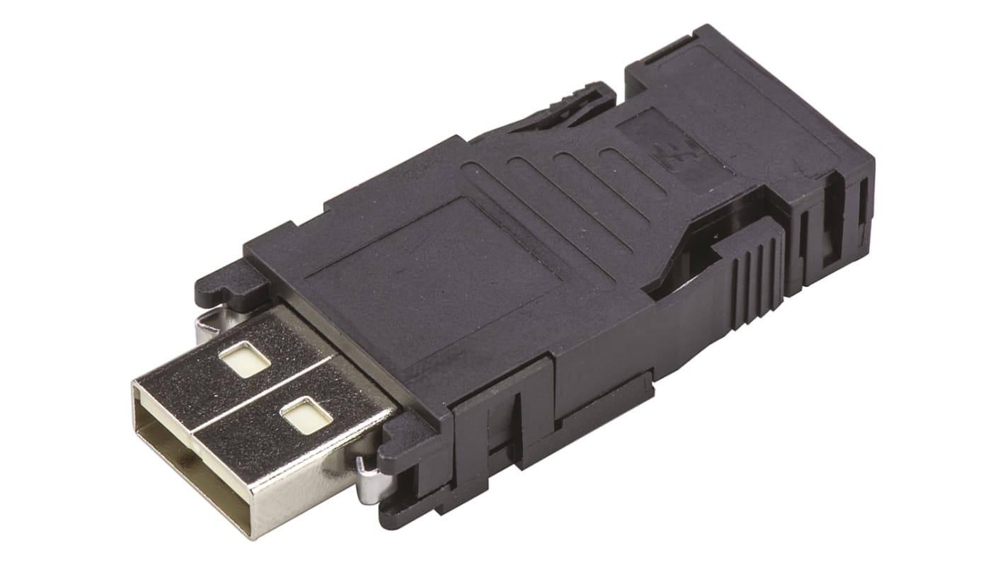 Conector USB TE Connectivity 2013798-1, Macho, , 1 puerto puertos, Recto, Montaje de Cable
