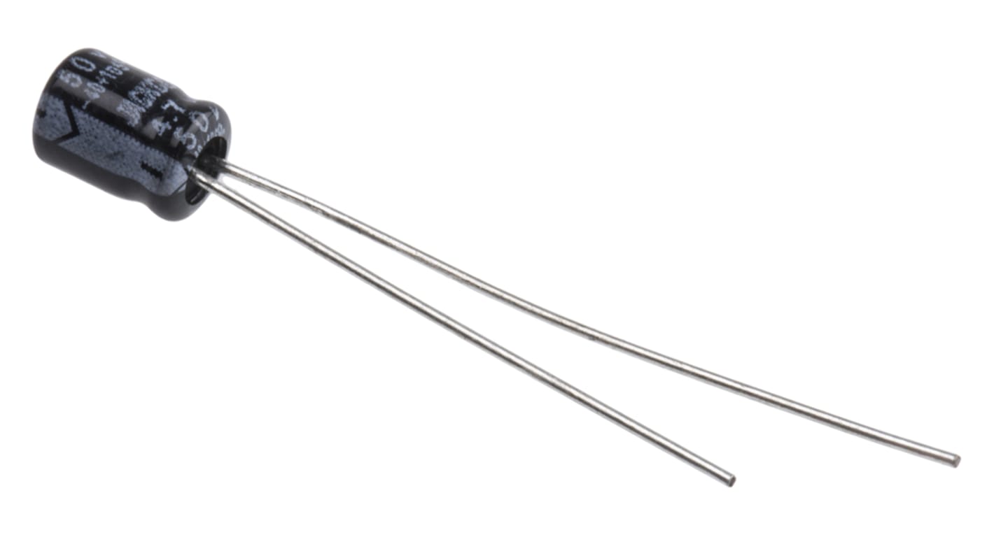 RS PRO 4.7μF Aluminium Electrolytic Capacitor 50V dc, Radial, Through Hole