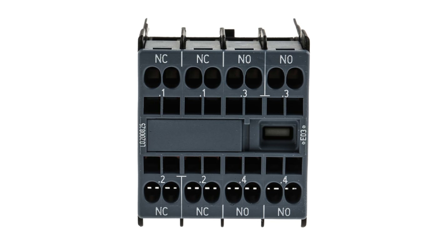 Siemens Auxiliary Contact, 4 Contact, 2NC + 2NO, Snap-On, Sirius Innovation