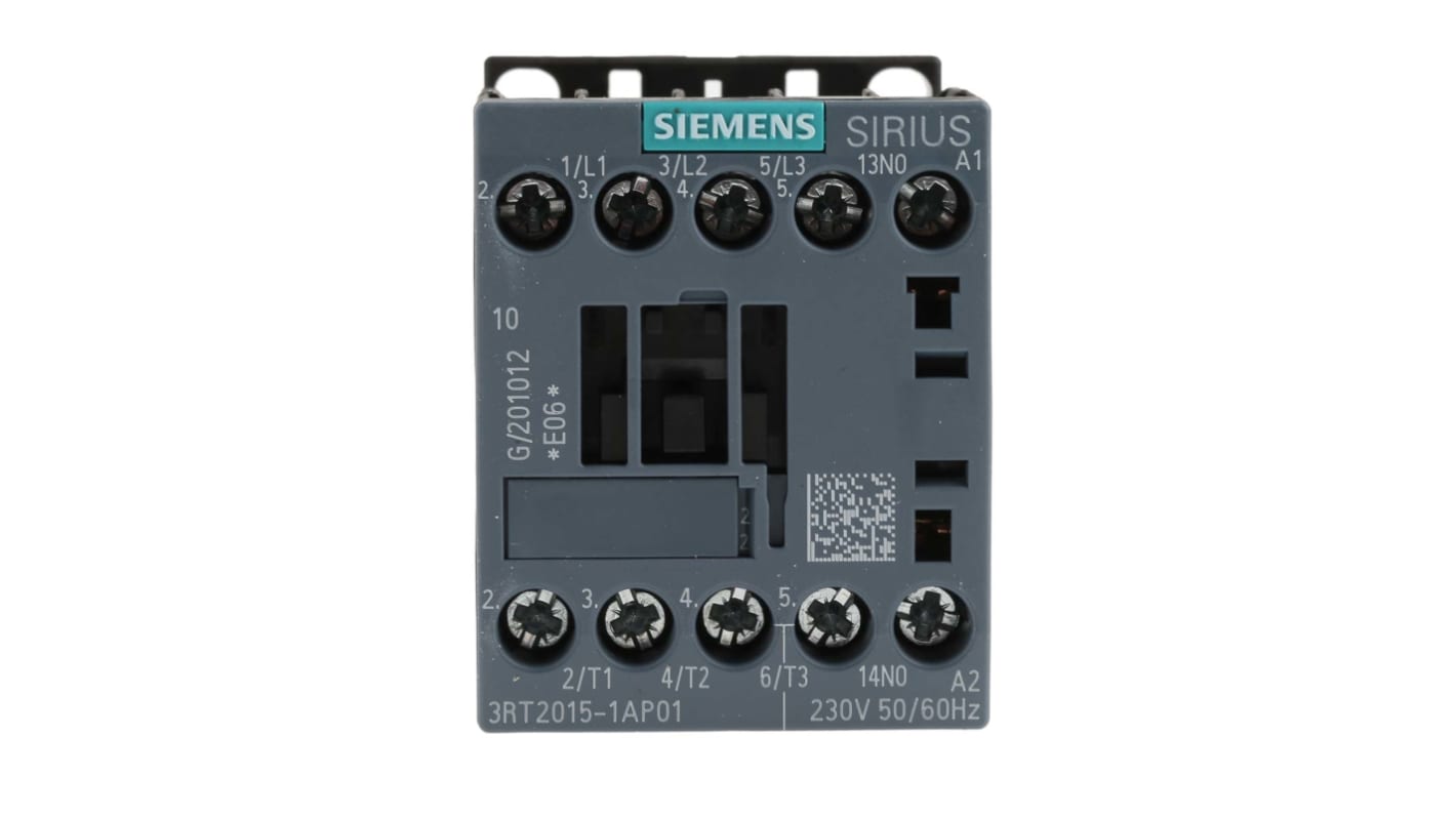 Siemens 接触器, 3 kW, 线圈230 V 交流, 触点7 A, 400 V 交流, 3P, 3 常开, Size S00, 3RT2系列