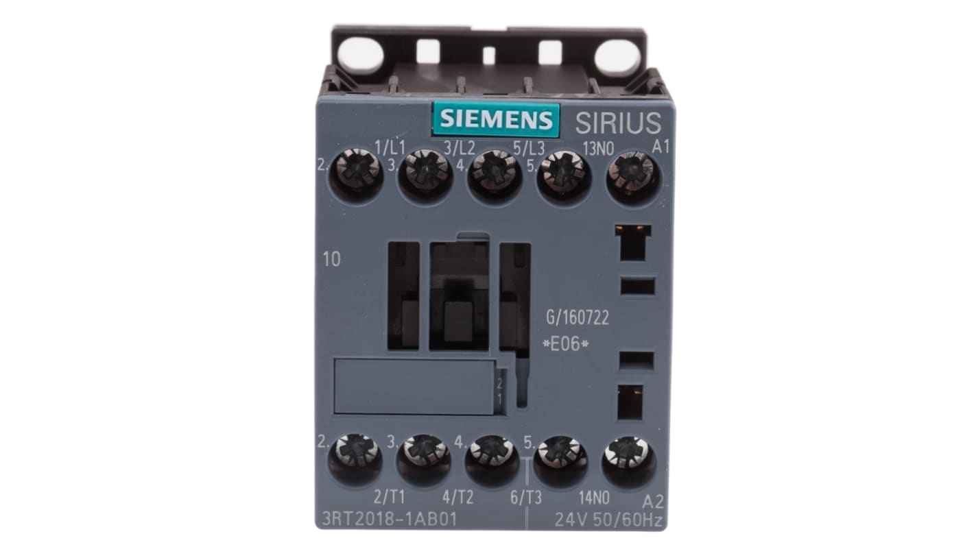 Siemens 接触器, 7.5 kW, 线圈24 V 交流, 触点16 A, 400 V 交流, 3P, 3 常开, Size S00, 3RT2系列