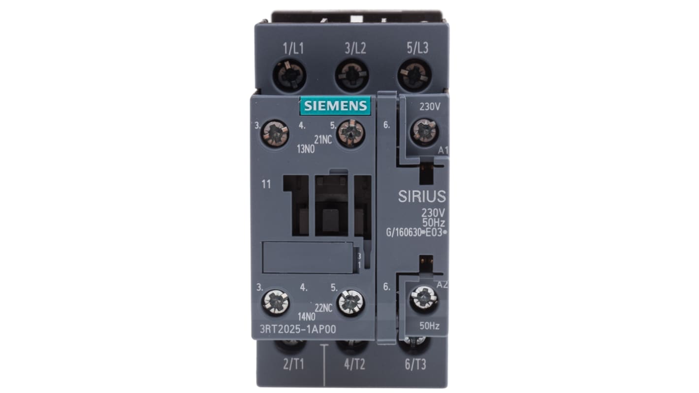 Siemens 接触器, 7.5 kW, 线圈230 V 交流, 触点17 A, 400 V 交流, 3P, 3 常开, Size S0, 3RT2系列