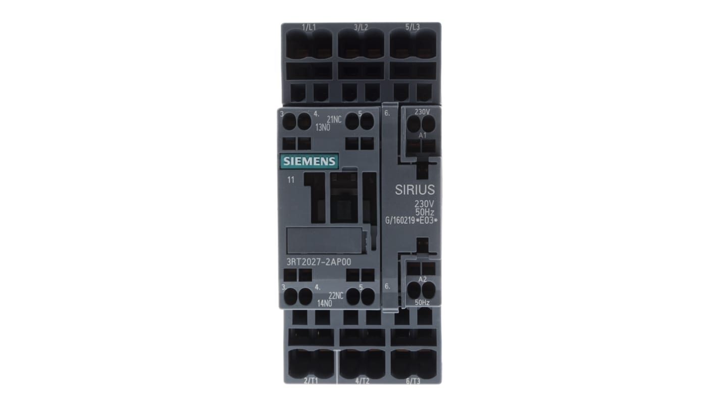 Stycznik 230 V ac Siemens styki: 3 15 kW 32 A 3NO Zacisk klatkowy 3RT2027-2AP00