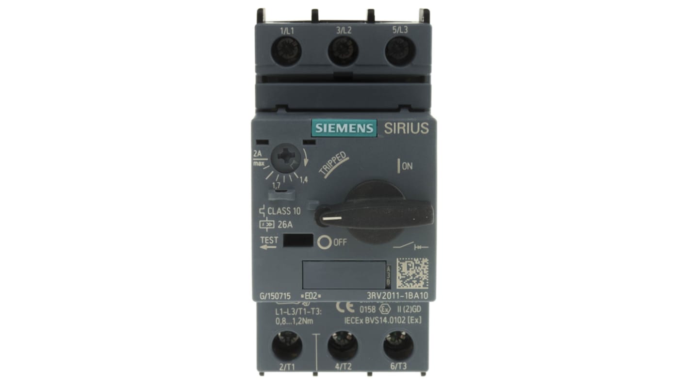 Interruttore automatico del motore Siemens, 690 V, 1,4 → 2 A SIRIUS