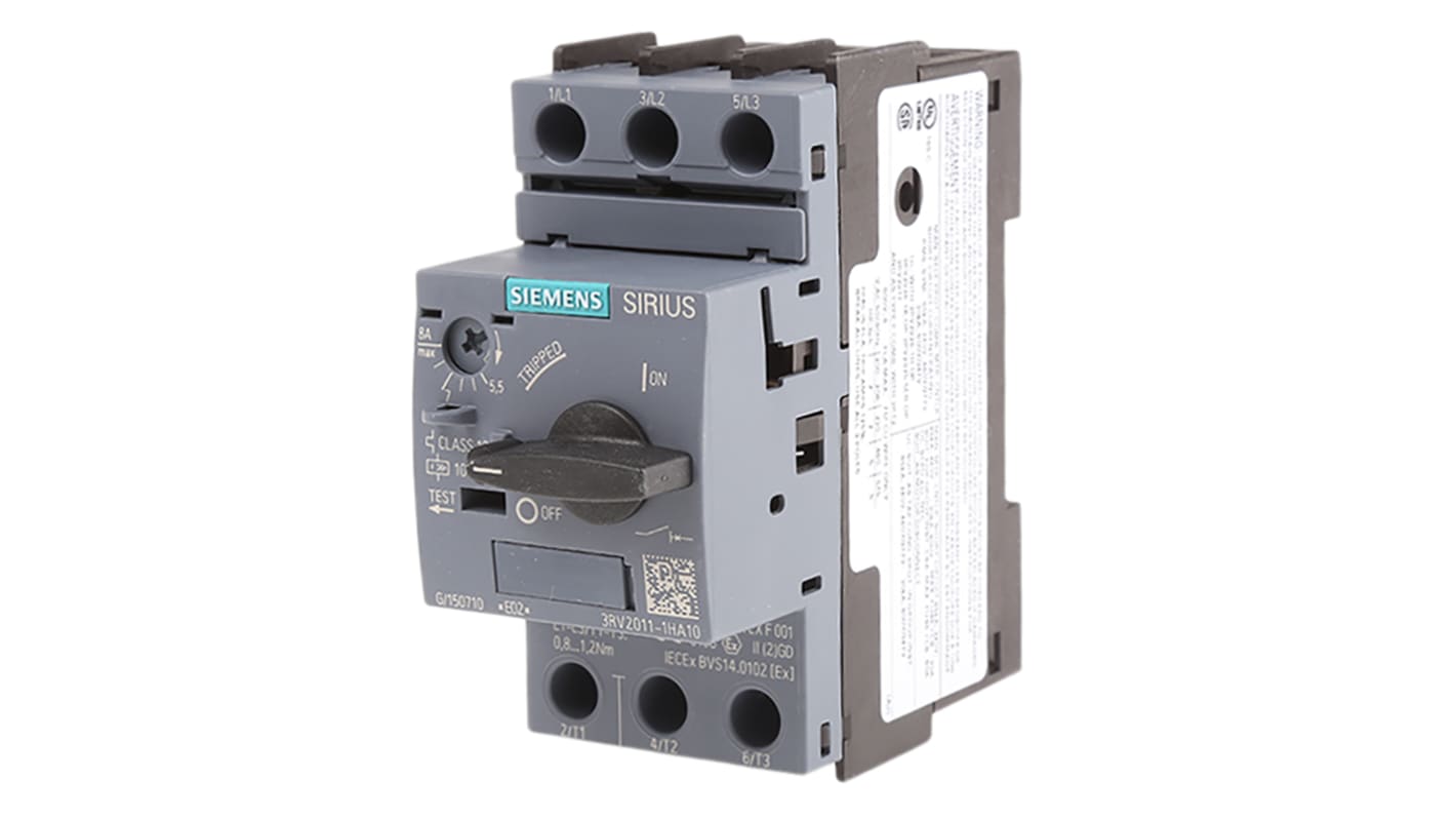 Siemens 5.5 → 8 A SIRIUS Motor Protection Circuit Breaker, 690 V