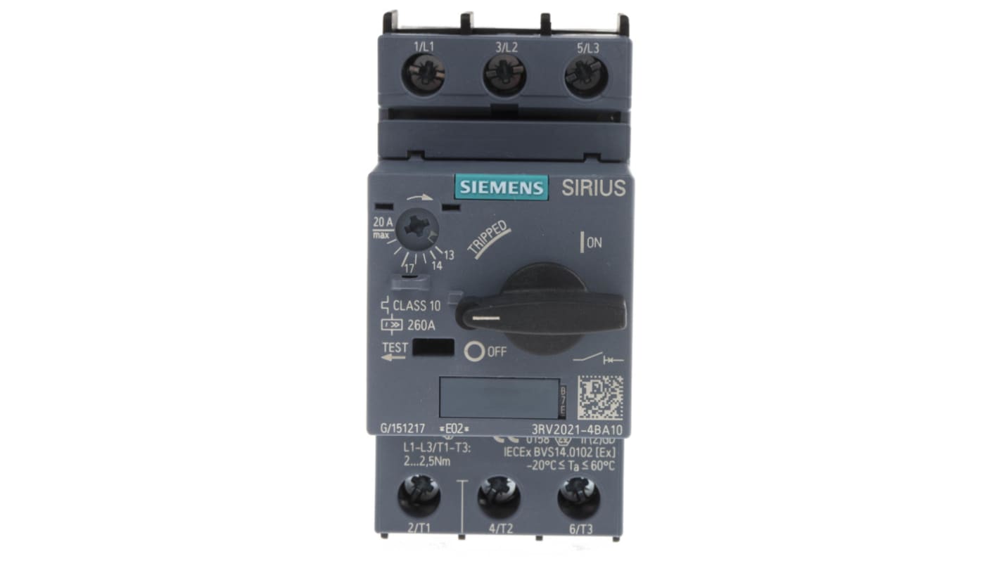 Siemens 14 → 20 A SIRIUS Motor Protection Circuit Breaker