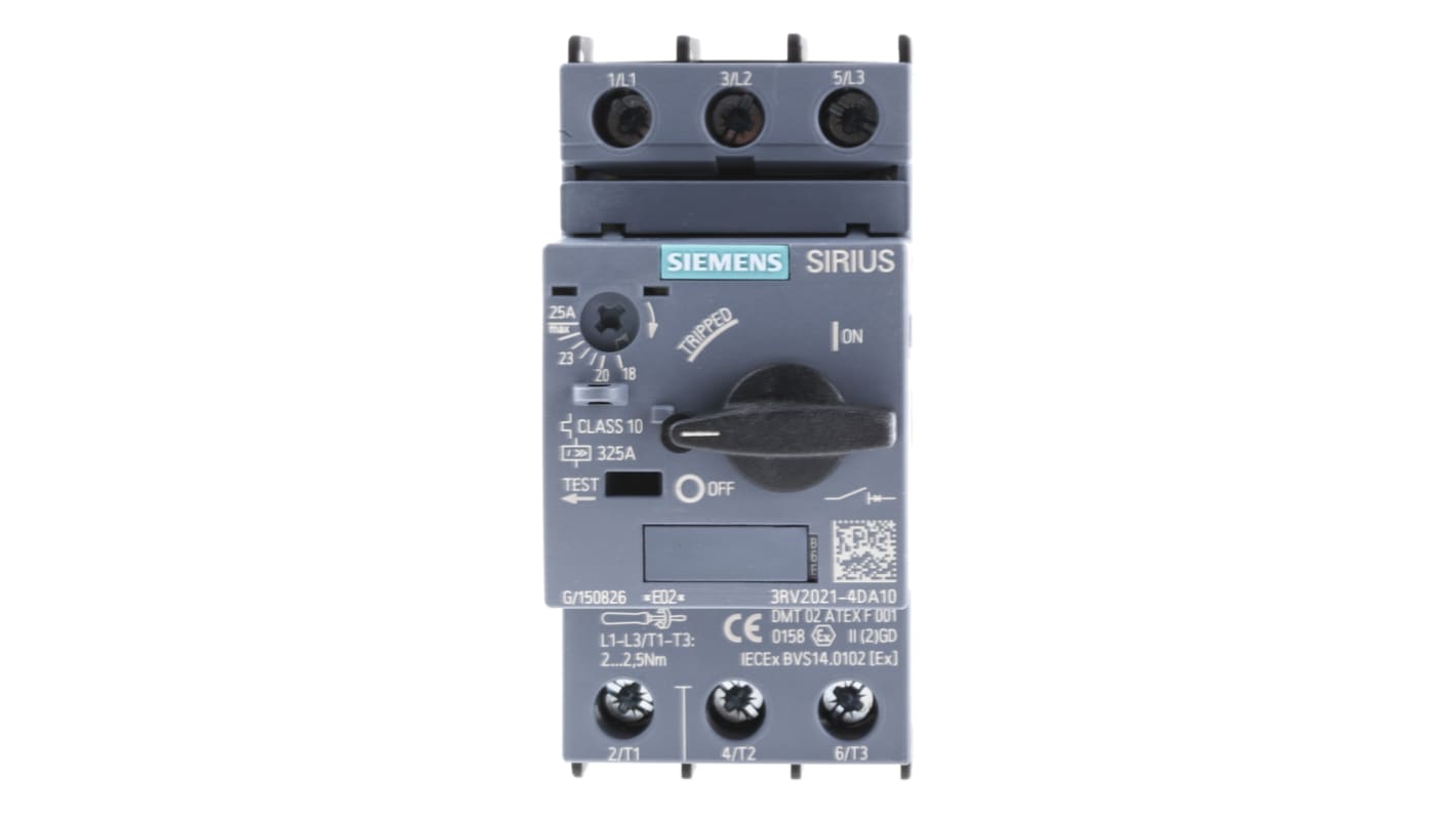 Siemens 20 → 25 A SIRIUS Motor Protection Circuit Breaker, 20 → 690 V