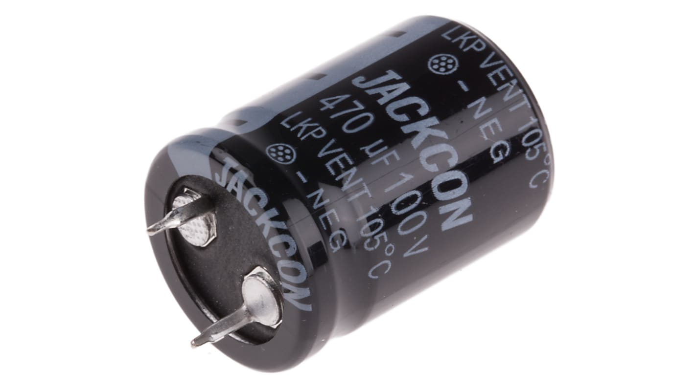 RS PRO 470μF Aluminium Electrolytic Capacitor 100V dc, Snap-In