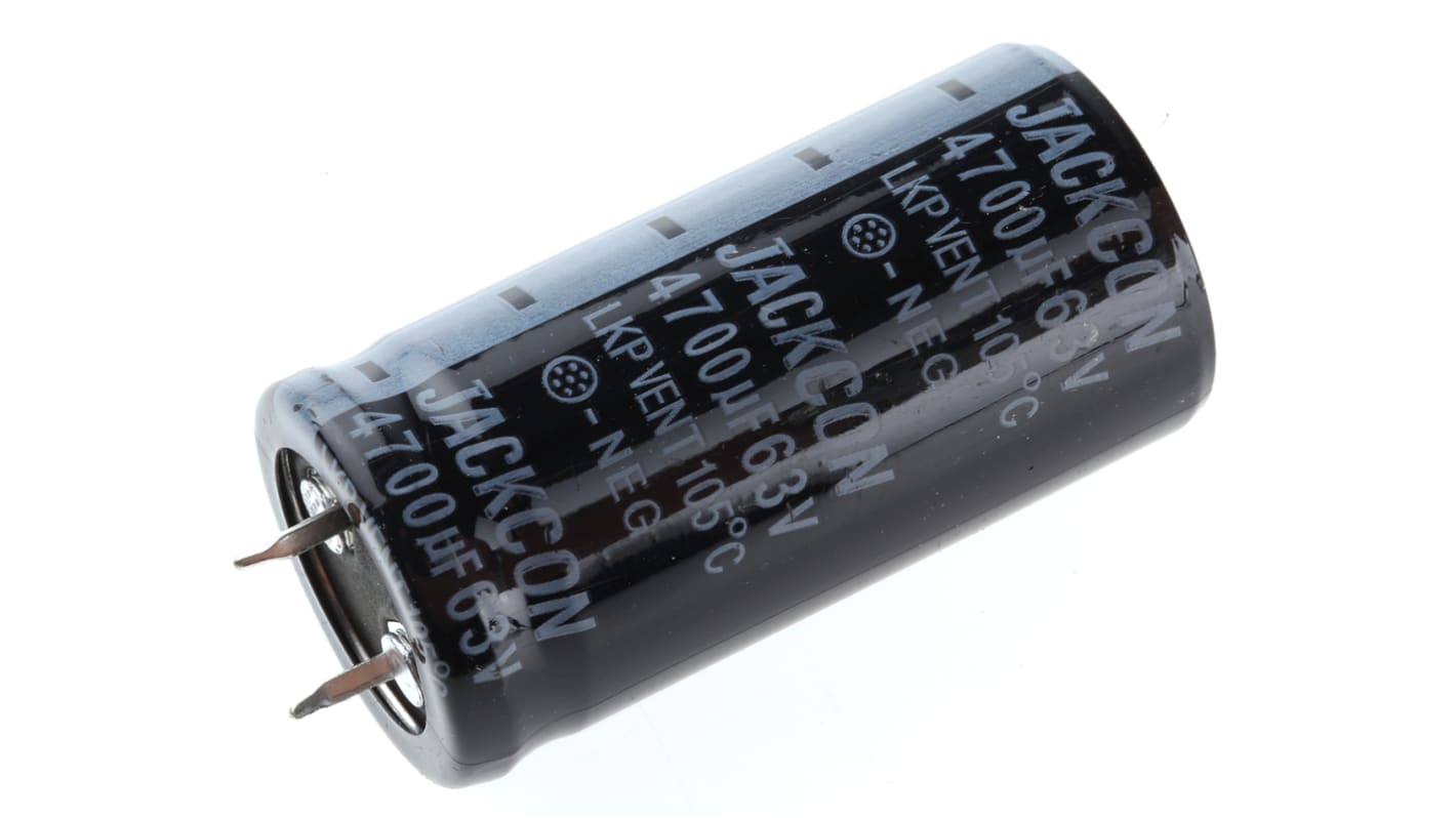 Condensatore RS PRO, 4700μF, 63V cc, ±20%, 105°C, Ad innesto